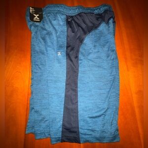 Boys size 18/20 husky XERSION brand quick dry black turquoise shorts